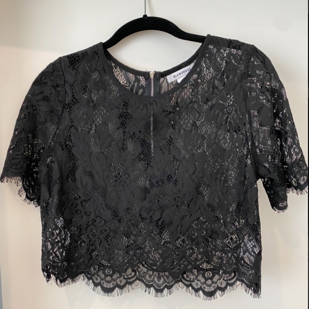 Urban outfitters sheer lace crop top
